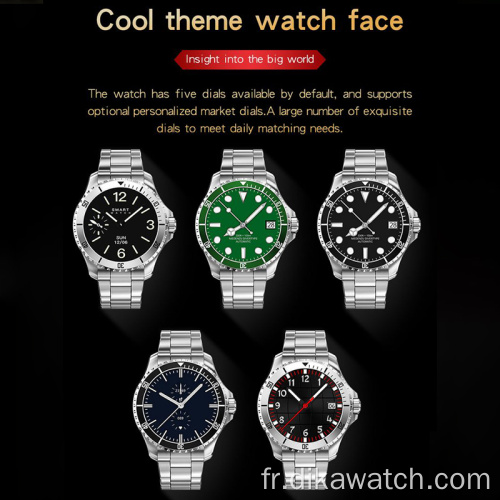 Montre intelligente Bluetooth en acier inoxydable R1 Fashion Space Dial